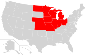The states in which the Diocese of the Midwest has jurisdiction.