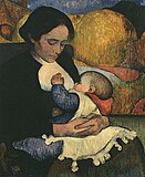 メイエル・デ・ハーン「母性：授乳するマリー・ヘンリー」1890年。