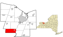 Location in Monroe County and the state of New York.