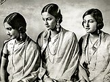 Princess Indira Devi (centre) and sisters