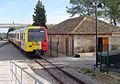 Tren de la serie 61 saliendo de Llubí.