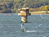 Limnological tower in Rutland Water, England
