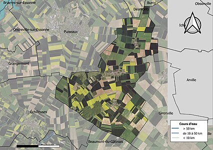 Carte orthophotographique de la commune en 2016.