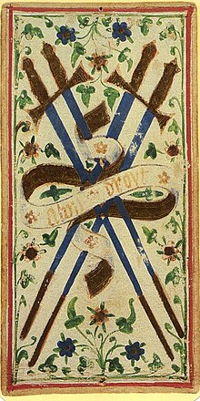 The Four of Swords card from the Visconti Sforza tarot deck