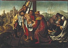 Descida da Cruz (c. 1535-40), predela central da pintura Calvário, de Grão Vasco, atualmente no Museu Grão Vasco, em Viseu