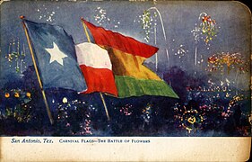 Carnival Flags—The Battle of Flowers, San Antonio (postcard, circa 1907–1911)