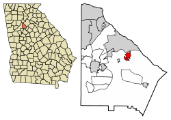 Location in DeKalb County and the state of Georgia