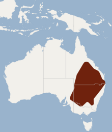 Map of Australia with highlighted area over the eastern portion.