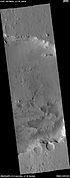 Wide view of layers in crater, as seen by HiRISE under HiWish program