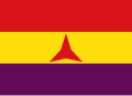 Three-pointed red star in the flag of the International Brigades.