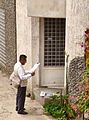 An INEGI census worker in Xalatlaco, Oaxaca.