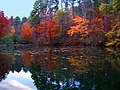 Lago de recreação do Rio em Ilha Ford Park, Sandy Springs na Geórgia.