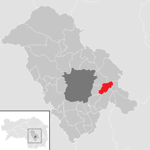 Lage der Gemeinde Laßnitzhöhe im Bezirk Graz-Umgebung (anklickbare Karte)