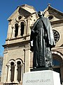 Image 8Bronze statue of Archbishop Lamy in front of St. Francis Cathedral (from History of New Mexico)