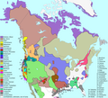 Image 27Language families of Indigenous peoples in North America shown across present-day Canada, Greenland, the United States, and northern Mexico (from Indigenous peoples of the Americas)