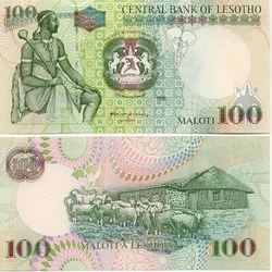 Billet de 100 maloti.