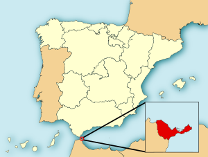 Localização de Ceuta em Espanha