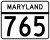 Maryland Route 765 marker