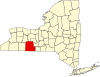 State map highlighting Steuben County