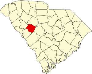 Map of South Carolina highlighting Saluda County