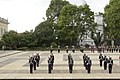 A drill unit in the forecourt of the palace.