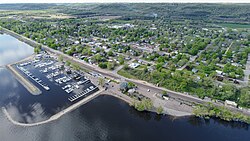 Wis-35 and the BNSF Railway run through town