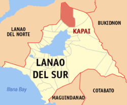 Map of Lanao del Sur with Kapai highlighted