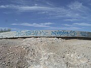 A concrete slab foundation of the Gila River War Relocation Center.