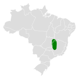 Distribución geográfica del churrín de Brasilia.