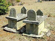 photograph of a slot and tab tomb located in Dahlonega, northeast Georgia, USA, constructed of local soapstone