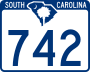 South Carolina Highway 742 marker