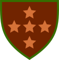 Southern Command Auxiliary Territorial Service (Brown with a green border and light brown stars)