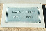 The grave site of James T. Priest (1835–1903).