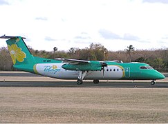 Tobago Express Dash 8-300 at Robinson International in Tobago