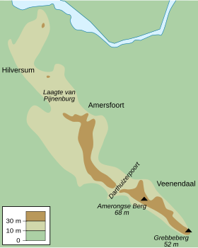 Carte des collines d'Utrecht.