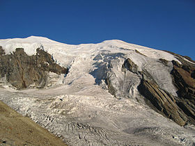 Le Weissmies et le glacier de Trift.