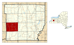 Location within Wyoming County and New York