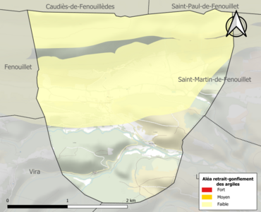 Carte des zones d'aléa retrait-gonflement des argiles.