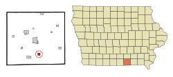 Location of Exline, Iowa