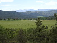 A picture of the town taken from the south facing mountain.