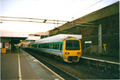 A png picture of a Centro EMU in Coventry station in 2001. (Error- It shows on Simpel English:West Coast Railways former British Railways ?Standard? Mark 1 diagram AB302 corridor brake composite coach number 21266 stands on Number 2 Road of the Down Sidings at Castleton East Junction with West Coast Railways former British Railways ?Standard? Mark 1 diagram AD103 open first coach number 99127 behind. Sunday 29th March 2009. taken by David Ingram.).