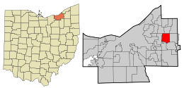 Location in Cuyahoga County and the state of Ohio.