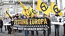 Far-right activists at an Identitarian Movement of Austria anti-immigration rally in Vienna