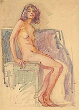 Ellsworth Woodward, Seated Female Nude, 1927