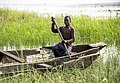 Young boy on Noun River in Bamendjing.