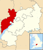 Forest of Dean shown within Gloucestershire