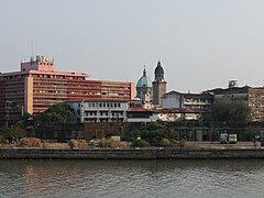 Intramuros, Manila Cathedral bell tower view from Pasig River