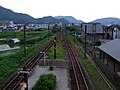 A view of the station platform looking north.