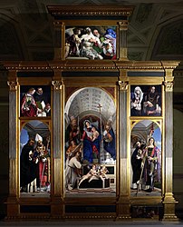 Polyptyque de San Domenico ou polyptyque de Recanati, réalisé de 1506 à 1508 par Lorenzo Lotto.