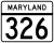 Maryland Route 326 marker